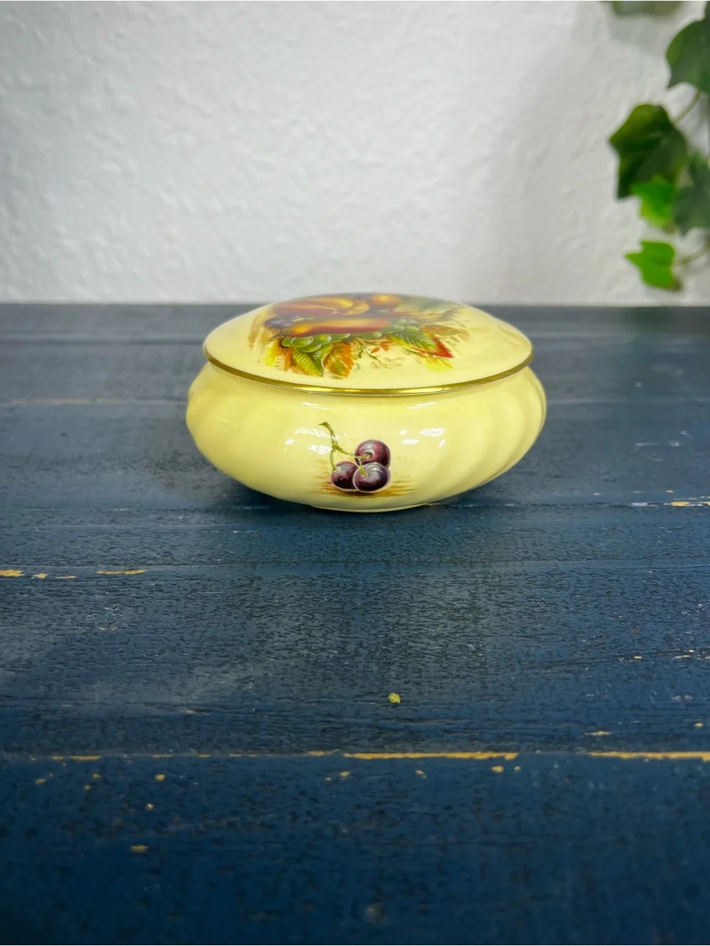 Vintage “Orchard Gold” by Aynsley Fine English Bone China Trinket Box